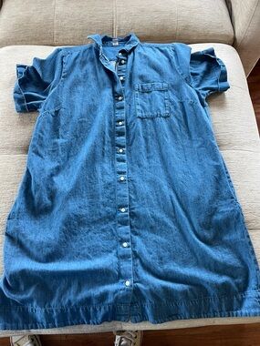 Old Navy Medium Blue Denim Shirt Dress